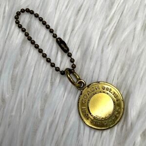 1" Coach Metal Circle Hangtag Hang Tag Bag Charm